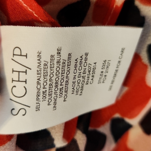 Cabi Flipside Red Floral Ruffle Blouse Size Small Style 5356 - Picture 9 of 11